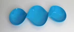 Twisted Triple Bowl Serving Dish Blue Qsquared Basics Melamine 16" X 8" Oval. Fixed Price $10.00.