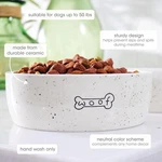 Pearhead Ceramic Woof Dog Bowl, Holds 3 Cups, Stoneware Food And Water Dish, Pet. Fixed Price $17.95.