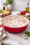 New Large Red Round Italian Pasta Dinner Party Serving Salad Bowl Kitchen. Fixed Price $29.99.