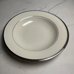 Lenox Solitaire 9 Platinum Ivory Soup Pasta Bowl Bone China Made Usa. Fixed Price $24.99.