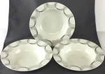 Pier 1 Set Of 3 Opulent Metallic Rim Soup Bowls 5/8" In Diameter Circles. Fixed Price $15.19.