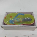 Boston Warehouse Colorful Flip Flops Condiment Dip Candy Cheese Bowl & Spreader. Fixed Price $12.00.