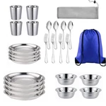 Stainless Steel Bowl Set Kit Polished Dishes Tableware .... Fixed Price $56.27.