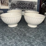 Lenox "butlers Pantry" Ribbed & Beaded Set Of 4 Rice Bowls 6.5" Excellent. Fixed Price $70.00.