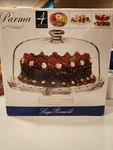 Luigi Bormioli 4 In One Glass Footed Cake Plate With Dome Cover. Fixed Price $50.00.