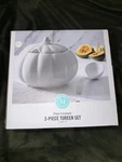 Martha Stewart Collection Covered Pumpkin Tureen 5.3QT With Ladle Ceramic. Fixed Price $79.99.