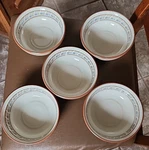 5 Noritake Stoneware 8443 Sand 'n Sky Salad Soup Bowls Japan. Fixed Price $29.50.