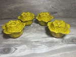 Set Of 4 Vintage Italy Pv Majolica Yellow Cabbage Lid Soup Server Bowls Pottery. Fixed Price $39.99.