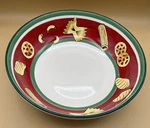 Wolfgang Puck Live, Love, Eat Red Green Rim Yellow Pasta Round Serving Bowl. Fixed Price $39.95.