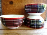3 222 Fifth-pts-wexford Red Tartan Plaid Cereal/soup 5 1/2" Bowls. Fixed Price $29.99.