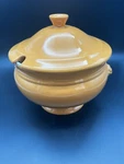 Vintage Emile Henry Lion Head Soup Tureen With Lid France Mustard Color. Fixed Price $51.00.