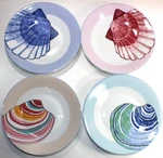 Set Of 4 New Studio Nova Shell Beach Parade Salad/dessert Plates 8.25". Fixed Price $27.00.