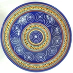 Italian Swirl By Pier Large Salad Serving Bowl 12" Dark Blue Yellow Bands -. Fixed Price $34.99.