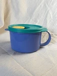 Vintage Tupperware Crystalware Soup Mug Cup Handle Vented Blue Green Yellow 3155. Fixed Price $6.50.