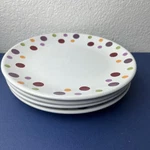 Pampered Chef Simple Additions Polka Dot 8 Plates Set Of 4 Salad Dessert. Fixed Price $29.99.