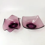 Viking Epic Amethyst Purple Glass Square Bon Handkerchief Bowls. Fixed Price $27.99.