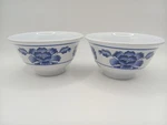 Set Of 2 Tarhong Blue And White Floral Inch Tall Melamine Rice Bowls. Fixed Price $8.00.
