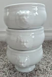 Bistro By Over And Back Lions Head White Porcelain Pedestal Bowl Dish Set 3 Vtg. Fixed Price $29.97.