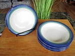 Pfaltzgraff Ocean Breeze 8-1/4" Rimmed Soup Bowls Set Of 6. Fixed Price $29.69.