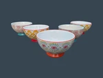 5 Pioneer Woman Flea Market Happiness Footed Cereal Bowls. Fixed Price $34.99.