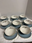 Rose Elegans By Royal Doulton (TC1010) Set Of 8 Double Handle Soup Consume Bowls. Fixed Price $65.00.