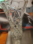 Vase Anchor Hocking Prescut Clear 8.5" Tall Scallop Top Early American. Fixed Price $19.95.