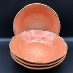 Tommy Bahama Melamine Salad Bowls Rustic Crackle Orange 7" X 2" New (set Of 4). Fixed Price $24.99.