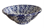 The Cellar Italy Blue White Splatterware Serving Bowl Round Spongeware 9.5" Mcm. Fixed Price $28.00.