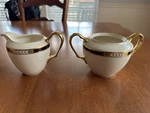Lenox Hancock Presidential Gold Creamer & Sugar Bowl Lid. Made In Usa.. Fixed Price $55.00.