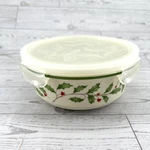 Lenox Holiday Holly Berries Serve And Store Locking 6.25". Fixed Price $12.99.