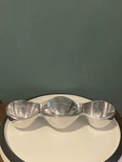 Nambe MT0587 Triple Condiment Server, Alloy Metal - Silver By Steve Cozzolino. Fixed Price $49.95.
