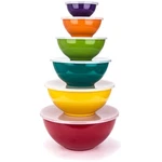 Dishwasher Safe 6-PIECE Melamine Mixing Bowls With Lids Lightweight & Colorful. Fixed Price $58.99.