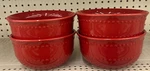 New 4PCS Royal Norfolk Ceramic Red Embossed 6" Cereal/soup Bowls. Fixed Price $39.99.