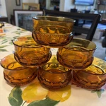 Set Of 6 Vintage Colony "crown Amber" Thumbprint 4" Dessert/fruit/ice Cream Bowl. Fixed Price $39.95.