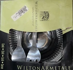 Wilton Armetale Large Serving Bowl Fork Spoon Salad Fruit Flutes Pearls Beaded. Fixed Price $65.00.