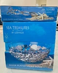 Sea Treasures By Godinger Art Silverplate Salad Bowl & Tongs Set Vintage Beach. Fixed Price $49.00.