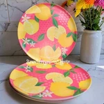 4PC Pink Lemon Blossom Summer Indoor Outdoor Melamine 11" Dinner Plate Set New. Fixed Price $27.26.