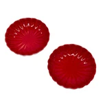 Pier 1 Lot X2 Stoneware Scallop Dipping Bowls Red Set Pair Serving Nut 4.25. Fixed Price $11.99.