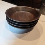 Vintage Set Of 4 Real Walnut Salad Bowls 6.5" Mid-century. Fixed Price $11.99.