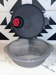Tupperware Gray Divided Microwavable Bowl 3859A-3 W/ Vented Lid 2649F-4. Fixed Price $9.99.