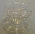 Baroque By Fostoria Glass, Clear Bowl Jam Spoon Liner 3.5" Tall Vtg Free Ship. Fixed Price $26.99.