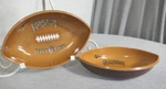 2 Ullman Star Football Plastic Oval 8" Party Serving Nut Dip Condiment Bowls. Fixed Price $6.99.