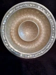 Julia Knight Style, 14" Round Chip & Dip Mother Of Pearl Enameled Dish, India. Fixed Price $29.99.