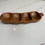 Mountain Dark Brown 4 Compartment Acacia Serving Tray. Fixed Price $12.00.