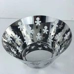 Alessi Polished Stainless Steel Girotondo King-kong 9 Fruit Bowl Cut-outs Italy. Fixed Price $64.98.
