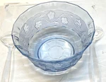 Georgetowne Essentials Sapphire Crystal Salad Bowl W/ Servers (10.5" Dia.) New. Fixed Price $17.95.