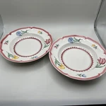 Villeroy & Boch Jardin D'alsace Fleur Flat Rim Soup Bowls Salad Pasta Cereal Set. Fixed Price $42.50.