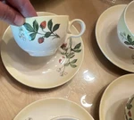 Taylor & Smith Porcelain Strawberry Pattern Cup Saucer Set, 4 Pc. Fixed Price $15.00.
