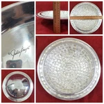 Julia Knight * Mother Of Pearl Bowl Serving Centerpiece Fruit Aluminum 11 3/4". Fixed Price $39.50.