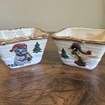 St. Nicholas Square "heartland" 4X4 Nesting Bowls - Set Of 2 (raccoon & Duck). Fixed Price $19.99.